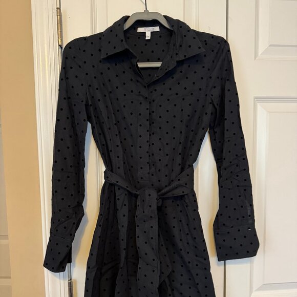 Derek Lam 10 Crosby Polka Dot Black Shirt Dress, New Condition, Size 2 - Picture 1 of 4